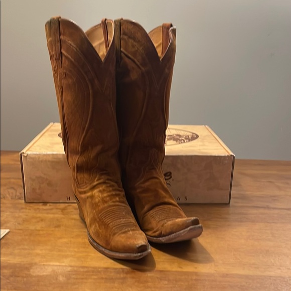 Brown Suede Cowboy Boots - Picture 3 of 12